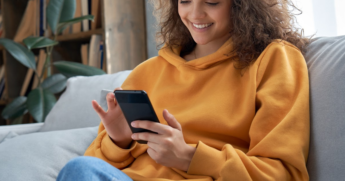 Woman on device