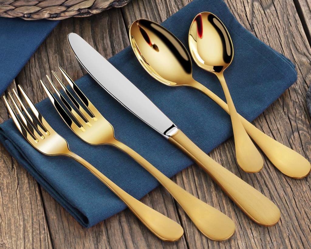 george oliver gold flatware set