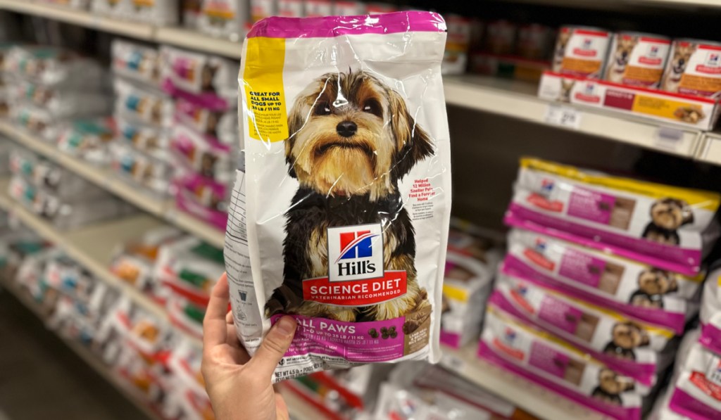 holding dry dog food