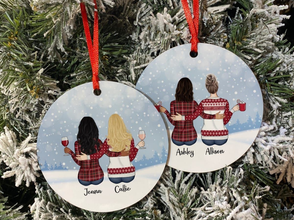 2 customized ornaments