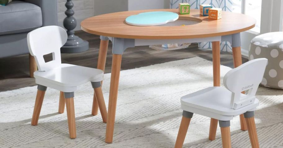 KidKraft Mid-Century Kid Toddler Table & 2 Chair Set