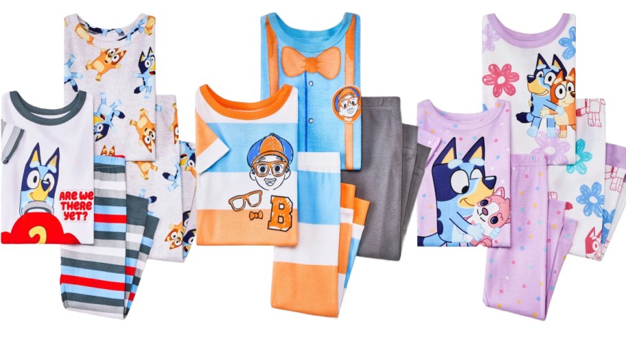 kids pjs four piece set