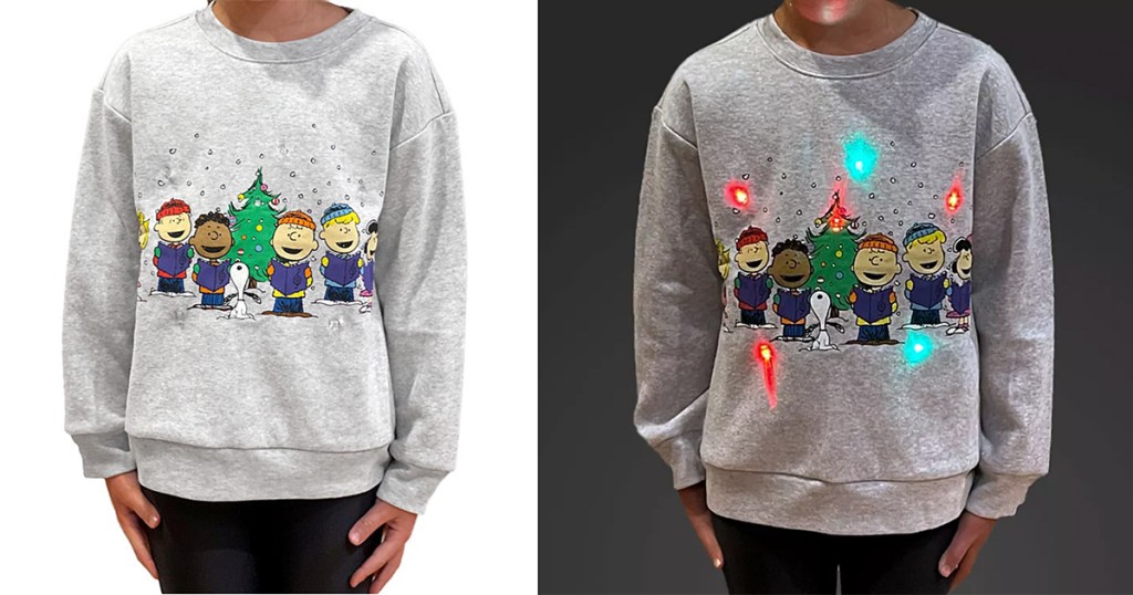 peanuts light up sweatshirt for kids