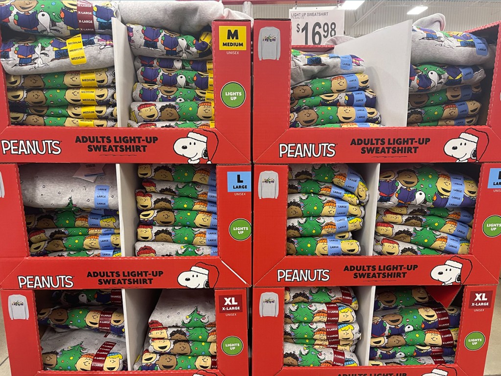 peanuts light up sweaters in sams club