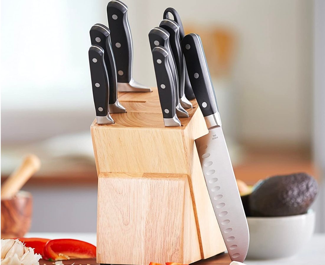 Amazon Basics Premium 9-Piece Knife Block Set