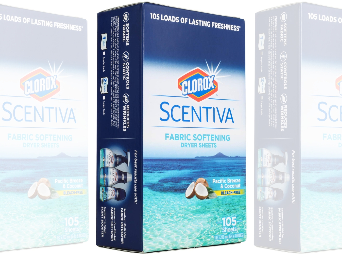 Clorox Scentiva Fabric Softening Dryer Sheets 105-Count Box