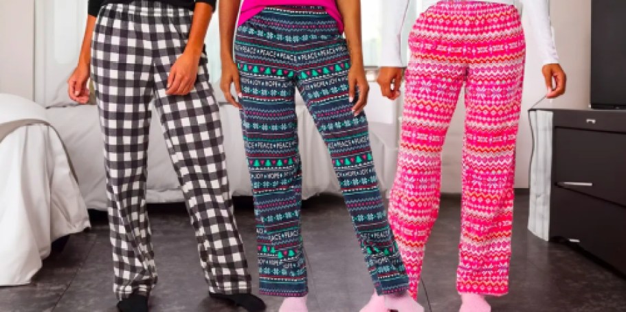 Women’s Fleece Pajama Pants w/ Socks Only $5.39 on JCPenney.online (Reg. $26)