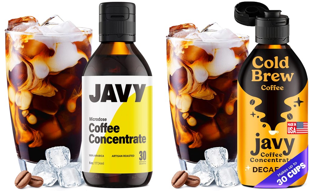 two bottles of javy coffee concentrate