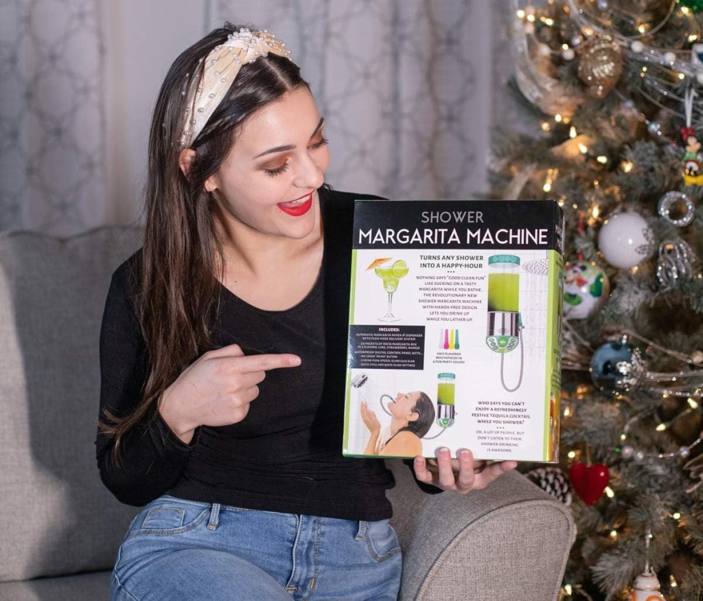 A shower margarita machine gag gift box