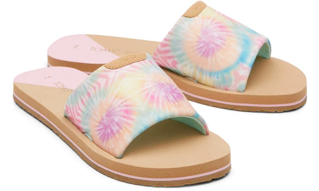 pair of tie dye print sandals