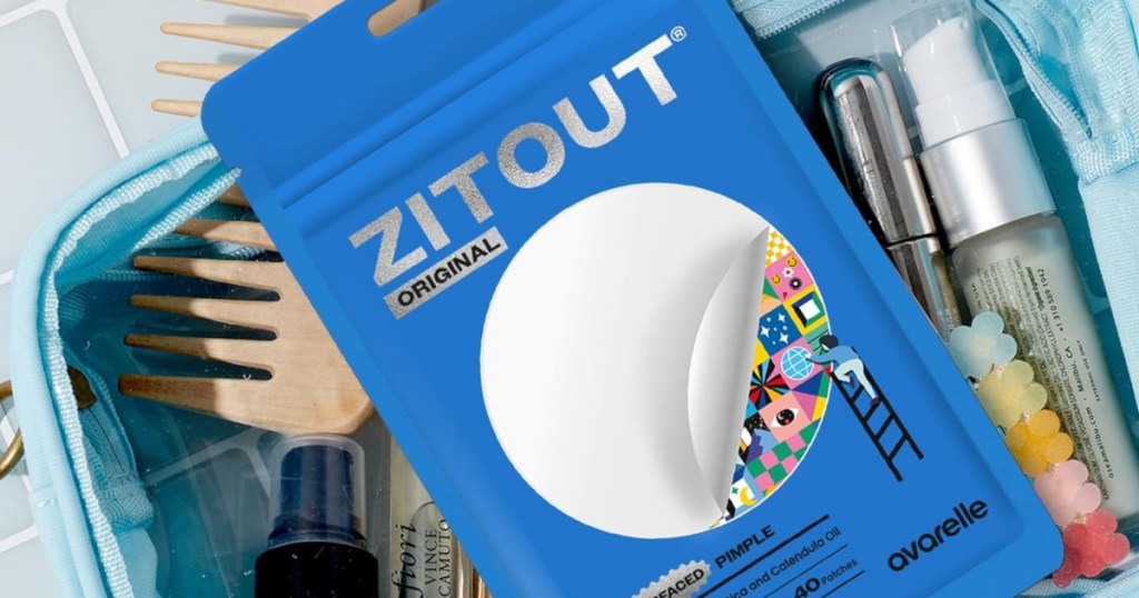 ZitOut pimple patches inside makeup bag