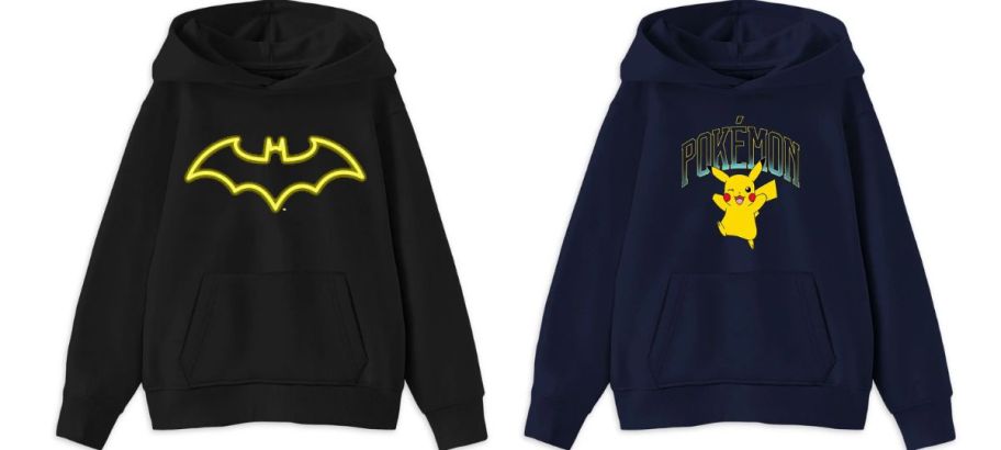 batman and pokemon boys hooded sweatshirts