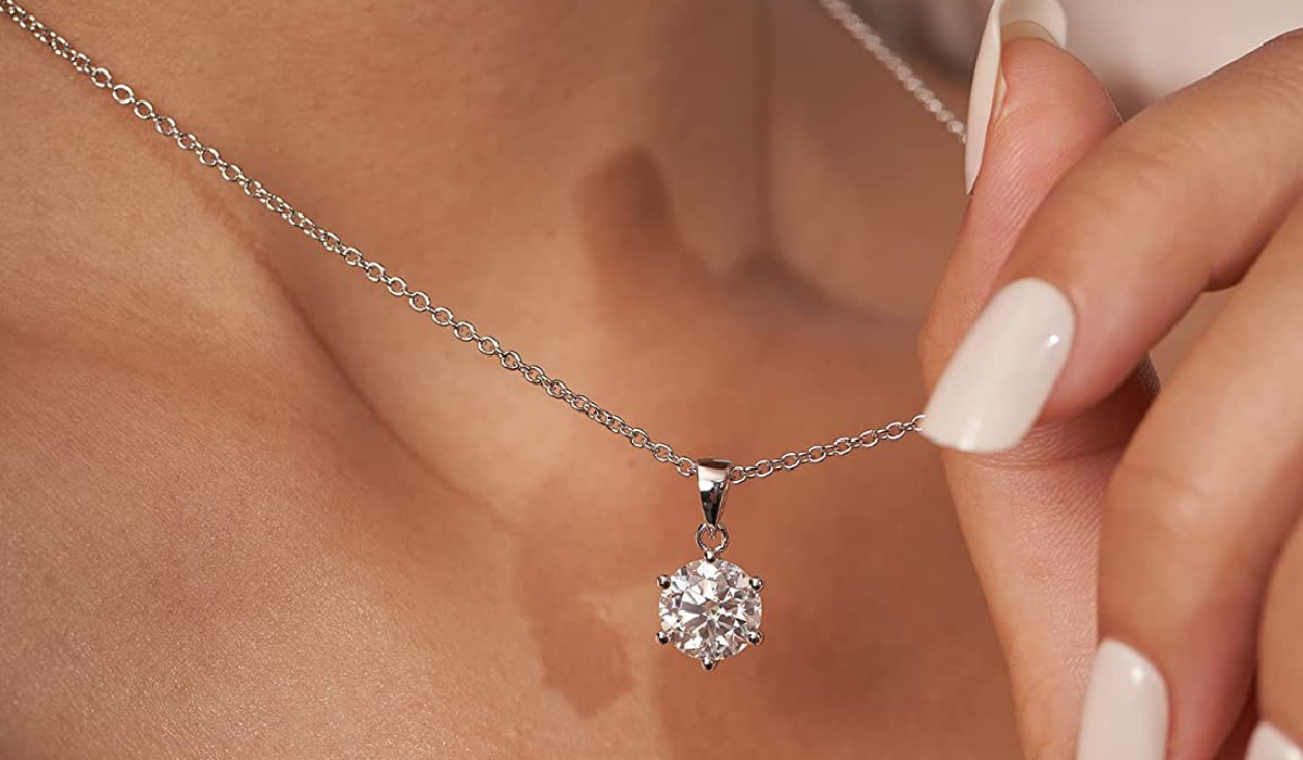 Moissanite 18K Gold Plated Pendant Necklace in Gift Box from $24.99 Shipped on Amazon | Arrives Before Christmas!