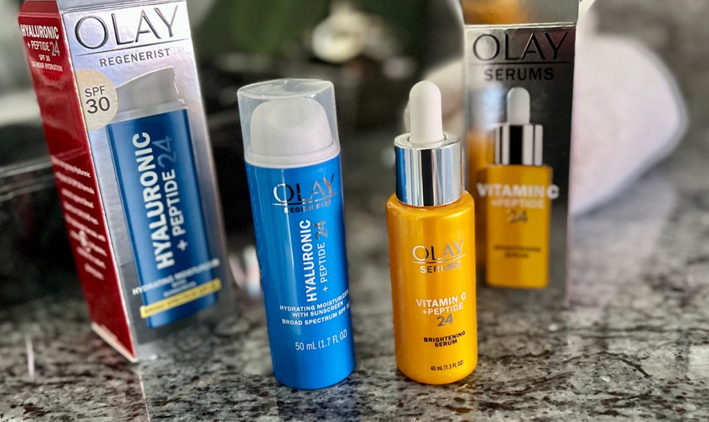 olay hyaluronic moisturizer and vitamin c serum