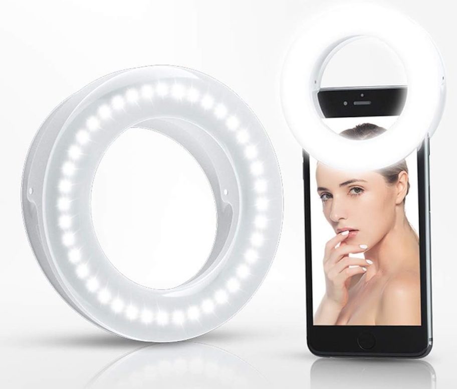 stock photo of phone with ring light