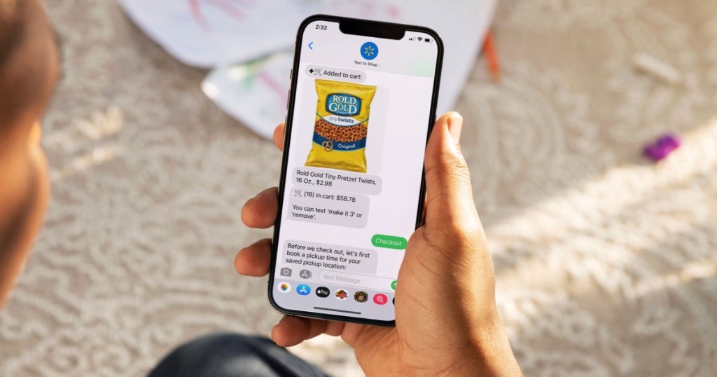 texting Walmart on mobile phone