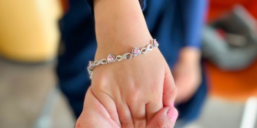 Heart Tennis Bracelet 18K White Gold Plated Just $20 Shipped (Valentine Gift Idea!)