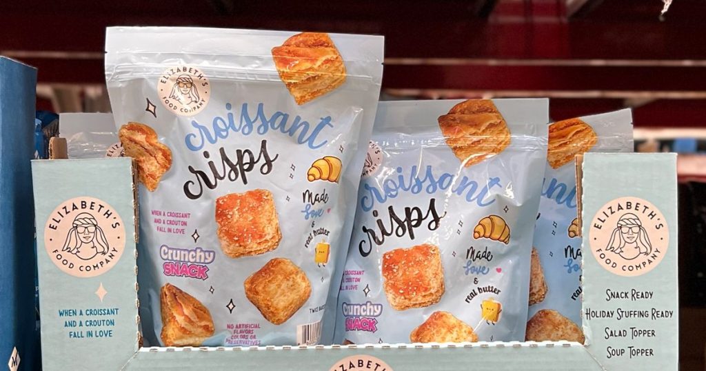 Elizabeth's Food onlinepany Croissant Crisps on shelves