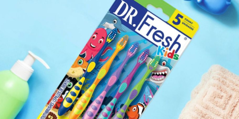 Dr. Fresh Kids Toothbrush 5-Pack ONLY $1 on Walmart.online (Just 20¢ Each)