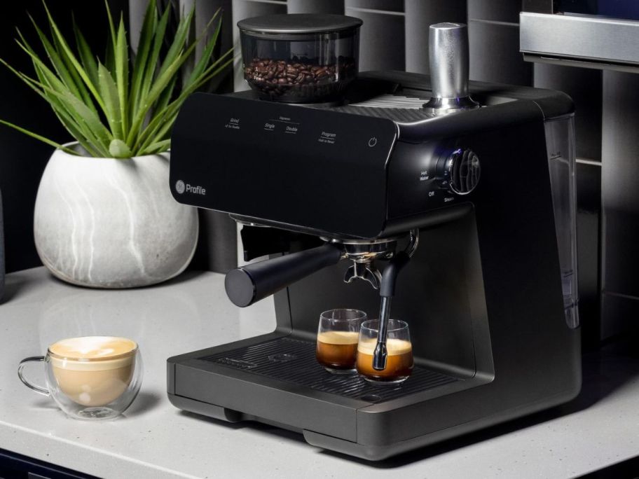 GE Stainless Steel Programmable Wi-Fi Semi-Automatic Espresso Machine