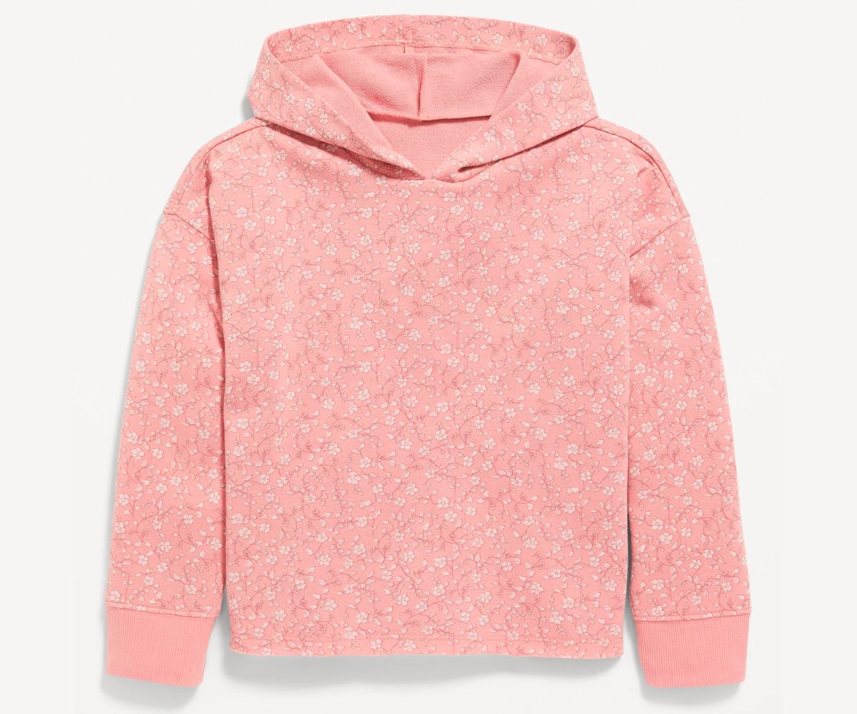 Old navy Girls Vintage Printed Slouchy Pullover Hoodie stock image