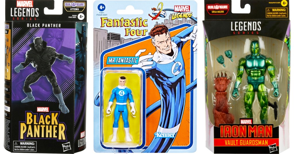 three marvel action figures