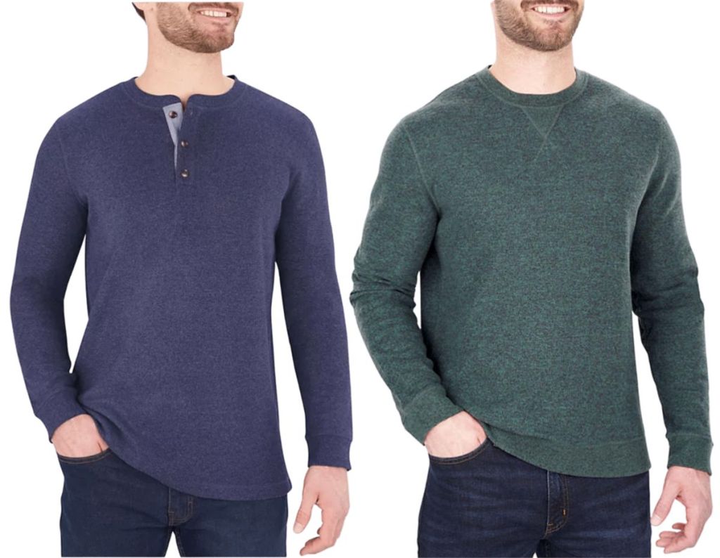 Members mark men's thermal henley and crew