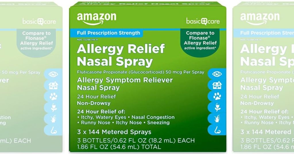 amazon basic care allergy relief nasal spray 3 pack