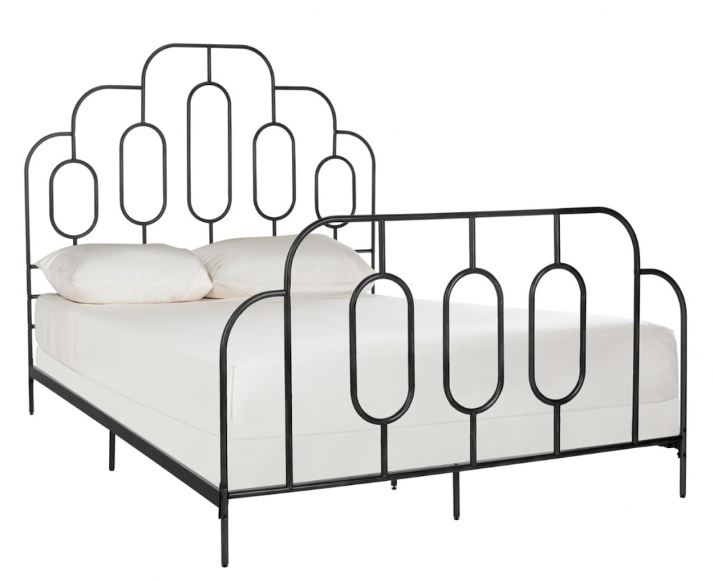 black metal bed frame stock photo 