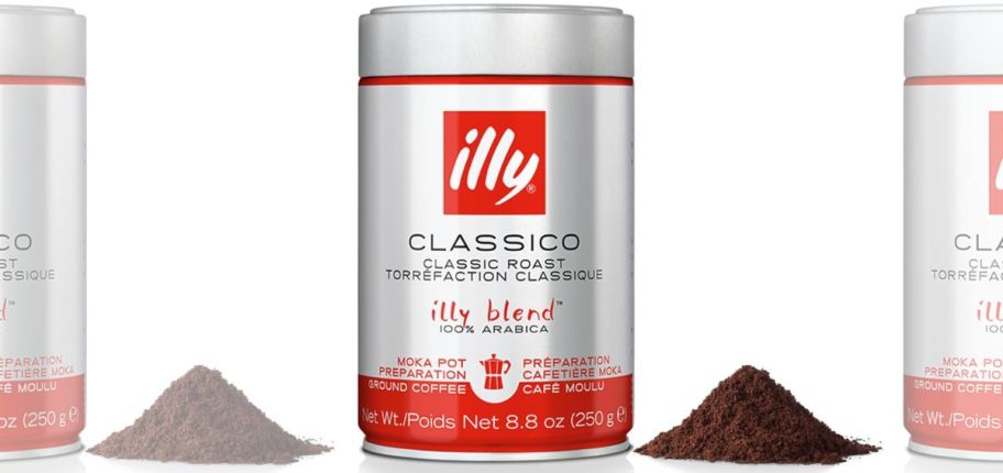 illy moka cans stock image