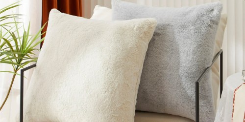 GO! Mainstays Decorative Faux Fur Pillow ONLY $5 on Walmart.online