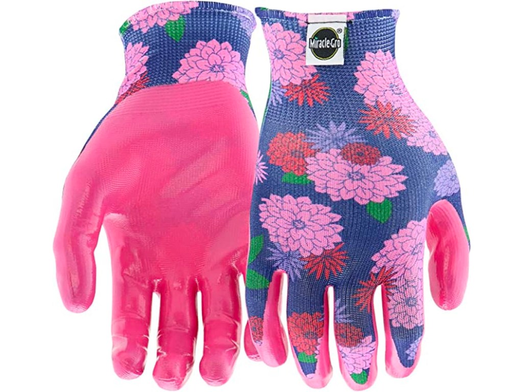 Miracle gro floral pattern gloves