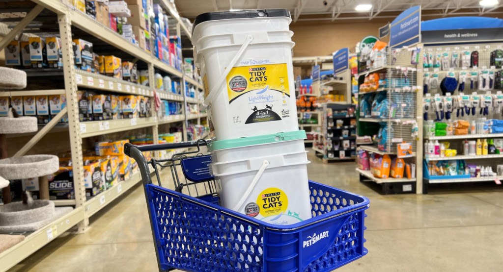 cat litter in cart