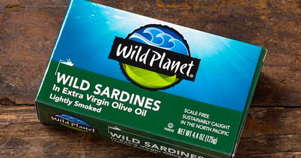 wild planet wild sardines on counter