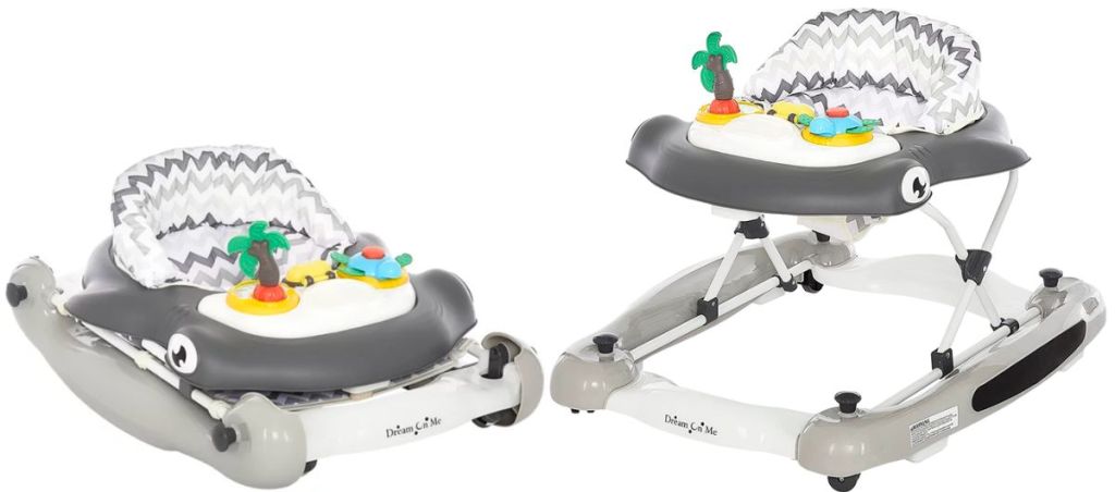 Dream on me 2-in-1 walker rocker shown as a rocker and a walker