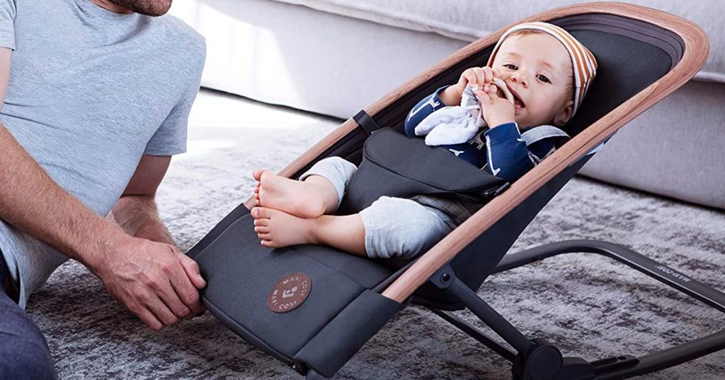 baby using the Maxi-Cosi Kori 2-in-1 Baby Rocker