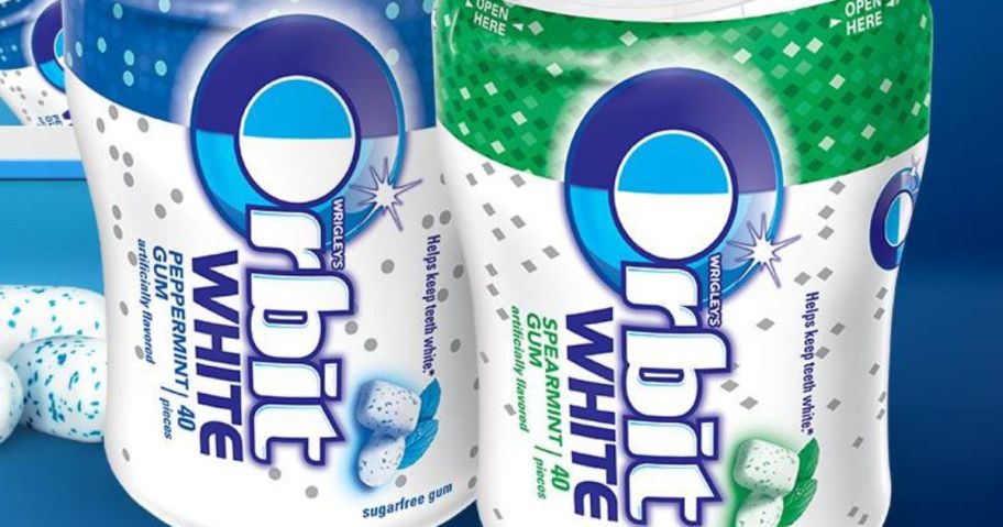 Two bottles of Orbit Sugar-Free Gum