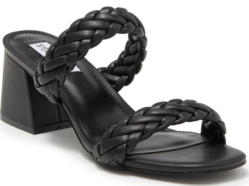 A Steve Madden black braided sandal