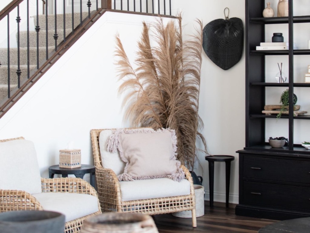 chairs at foot of staircase