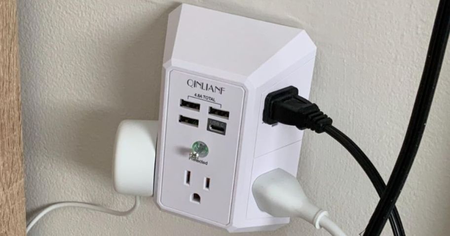 Qinlianf Wall Charger Multi Plug Outlet Extender & Surge Protector