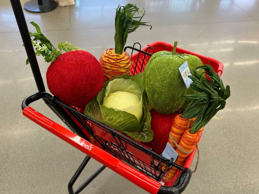 Michaels Veggie Decor in a cart