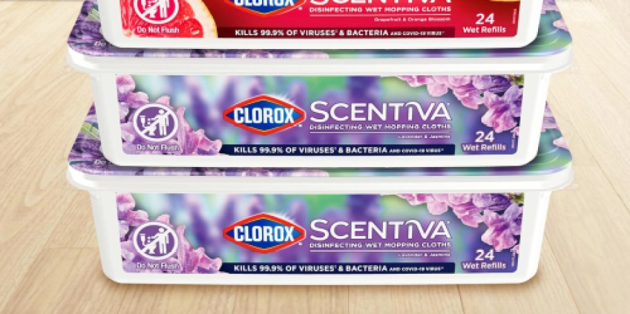 Clorox Scentiva Disinfecting Wet Mop Pads 2-Pack Only $8 on Amazon (Regularly $18)