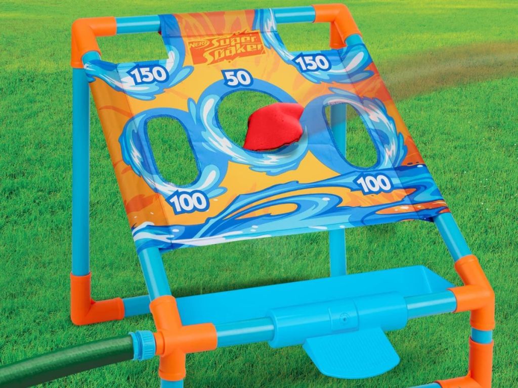 Nerf Cornhole water game set on grash