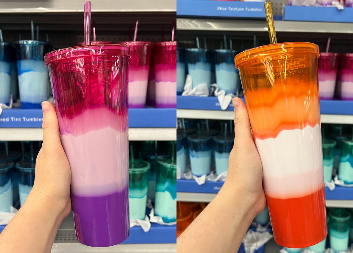 Pink and orange mainstays 26oz hombre tumblers