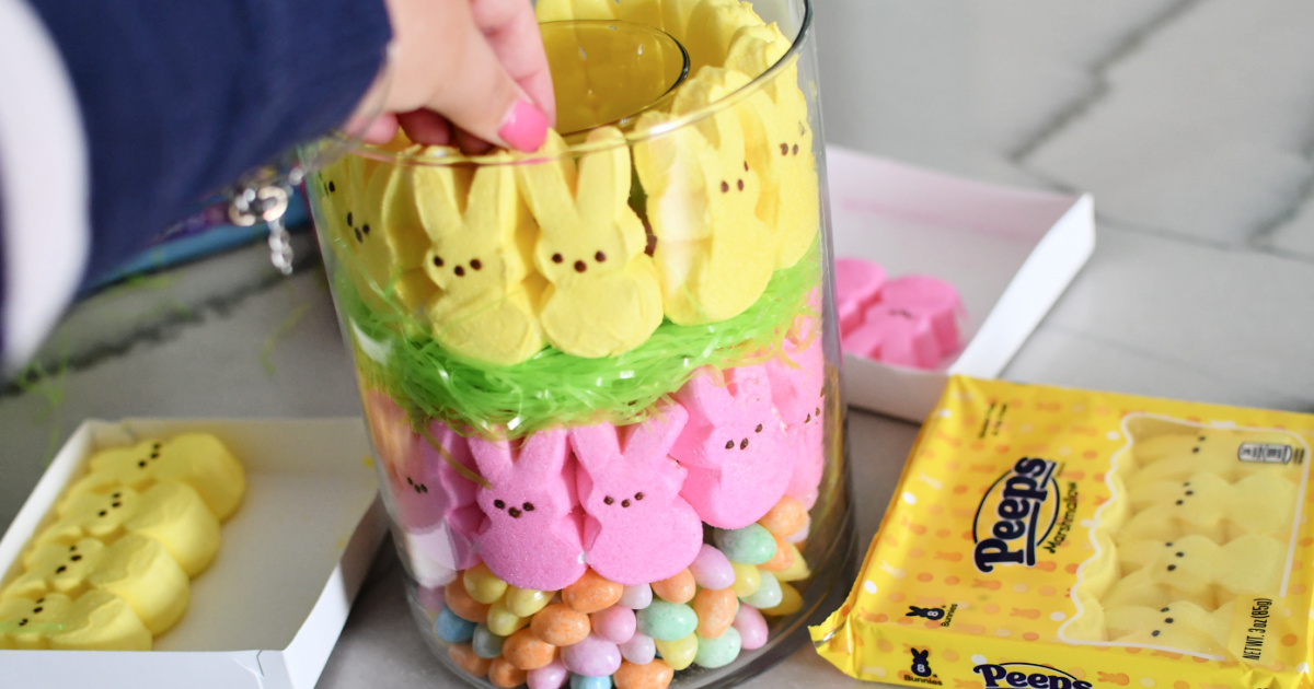 Anyone Can Make This Easy DIY Easter Centerpiece with Peeps!