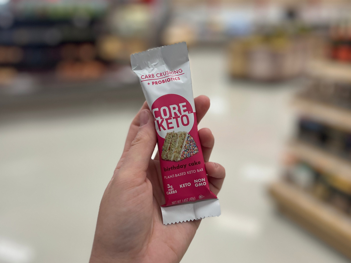 core keto bar in woman's hands