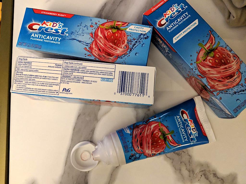 Crest kids toothpaste in strawberry 