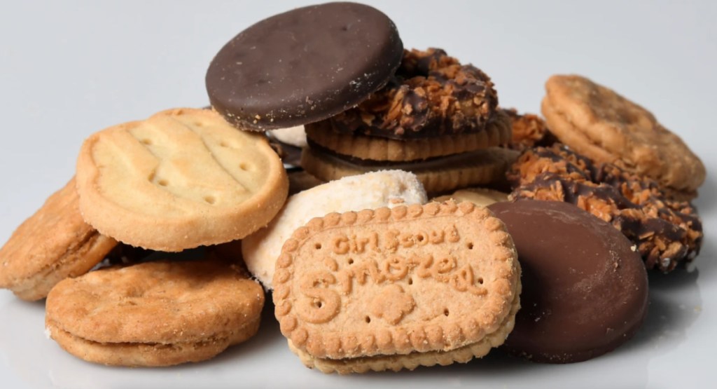 different cookies in a pile