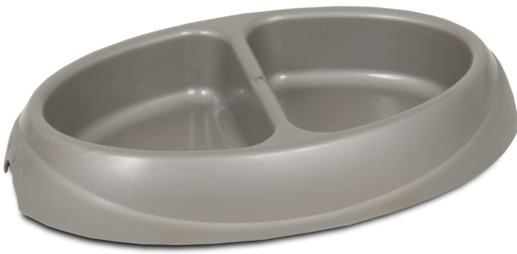 gray Petmate dish with two slots