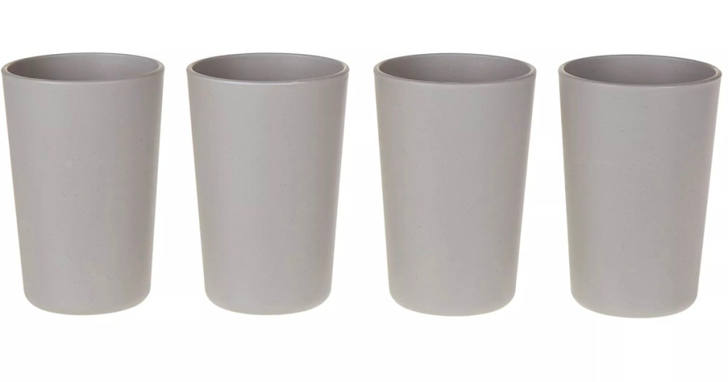 4 gray tumblers stock image